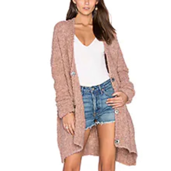 Free People Sweaters - Free People Boucle Cardi Sweater in dusty Pink size Medium alpaca blend
